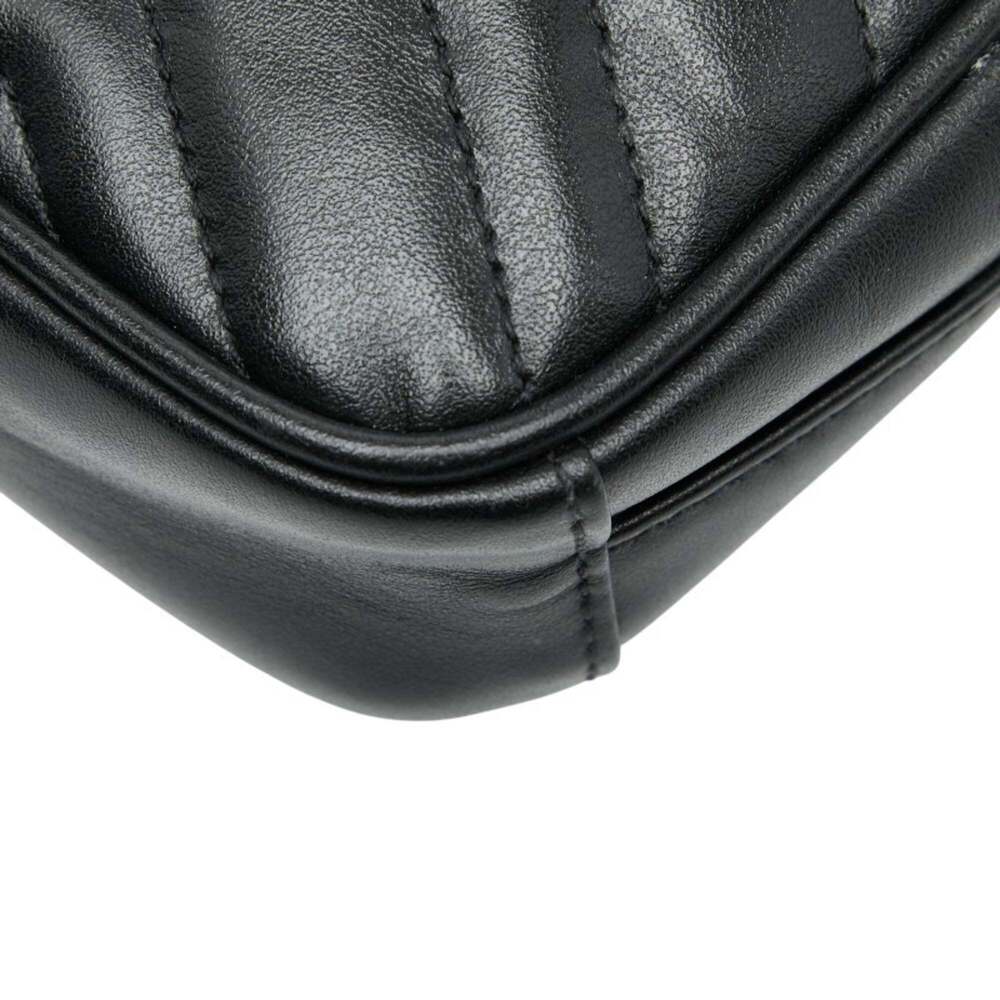 GUCCI Authentic Black Leather GG Marmont Shoulder Bag - Picture 6 of 11